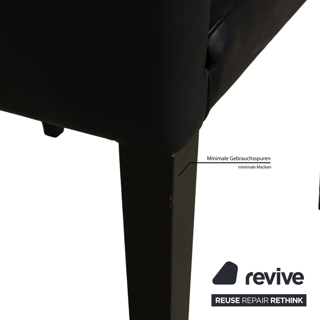 6er Stuhl-Garnitur Werther Classic Leder Stuhl Schwarz