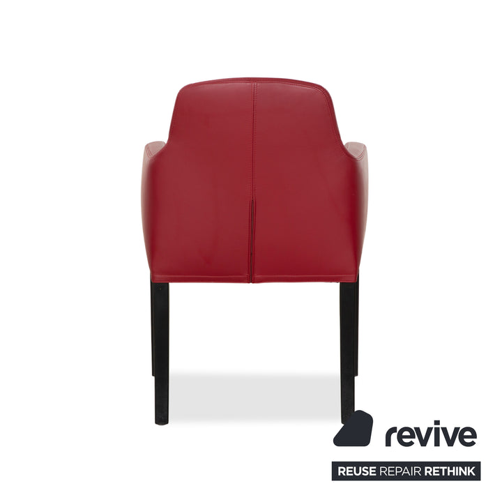 6er Stuhl Set Wittmann Alma 4x Schwarz 2x Rot Nappa Leder