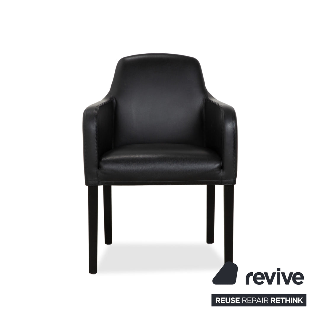 6er Stuhl Set Wittmann Alma 4x Schwarz 2x Rot Nappa Leder