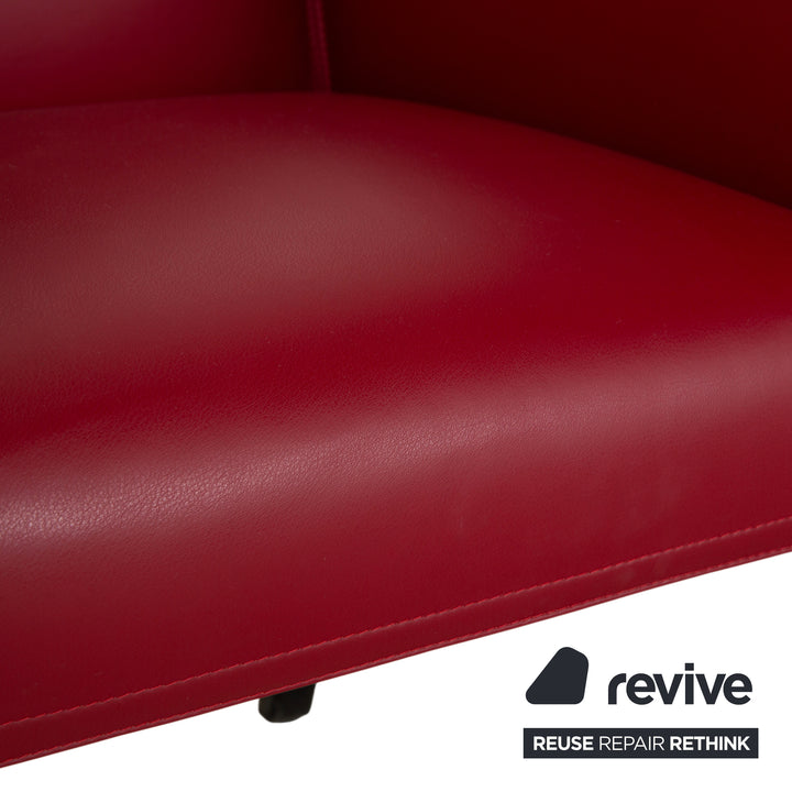 6er Stuhl Set Wittmann Alma 4x Schwarz 2x Rot Nappa Leder