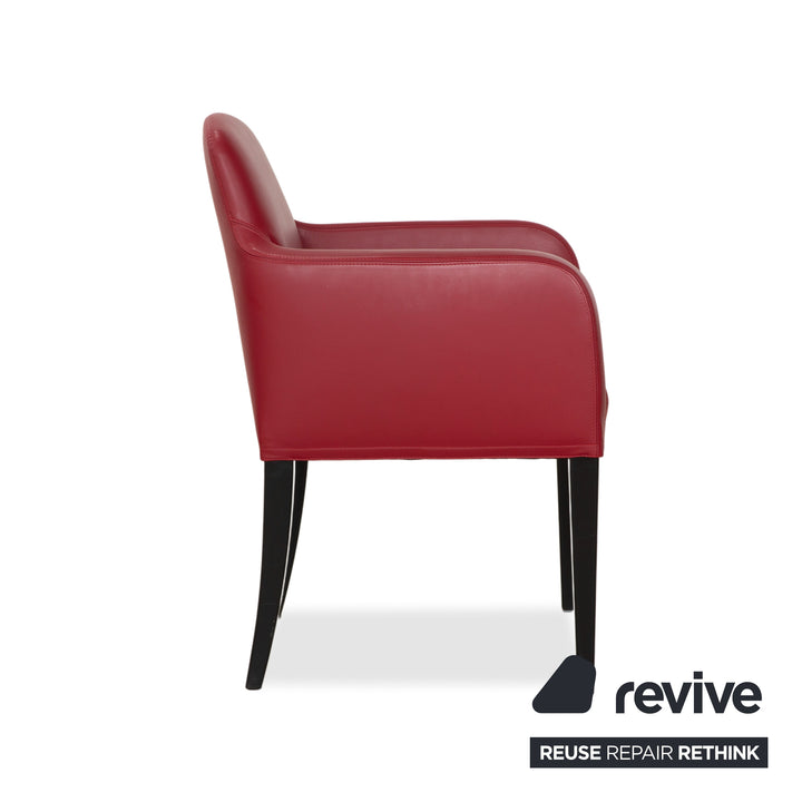 6er Stuhl Set Wittmann Alma 4x Schwarz 2x Rot Nappa Leder