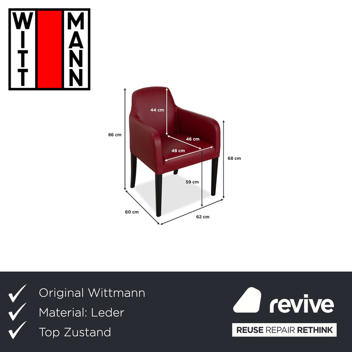 6er Stuhl Set Wittmann Alma 4x Schwarz 2x Rot Nappa Leder