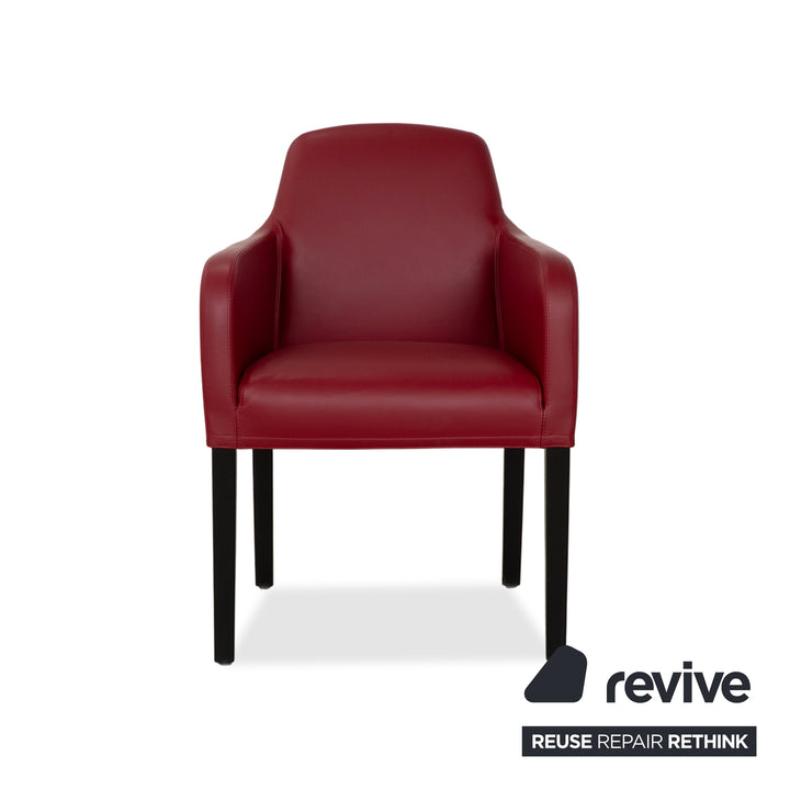 6er Stuhl Set Wittmann Alma 4x Schwarz 2x Rot Nappa Leder