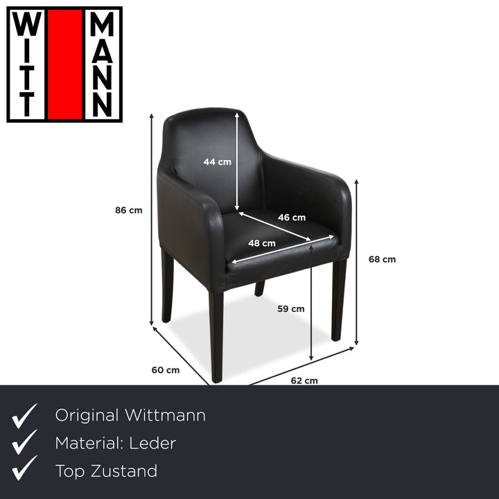 6er Stuhl Set Wittmann Alma 4x Schwarz 2x Rot Nappa Leder