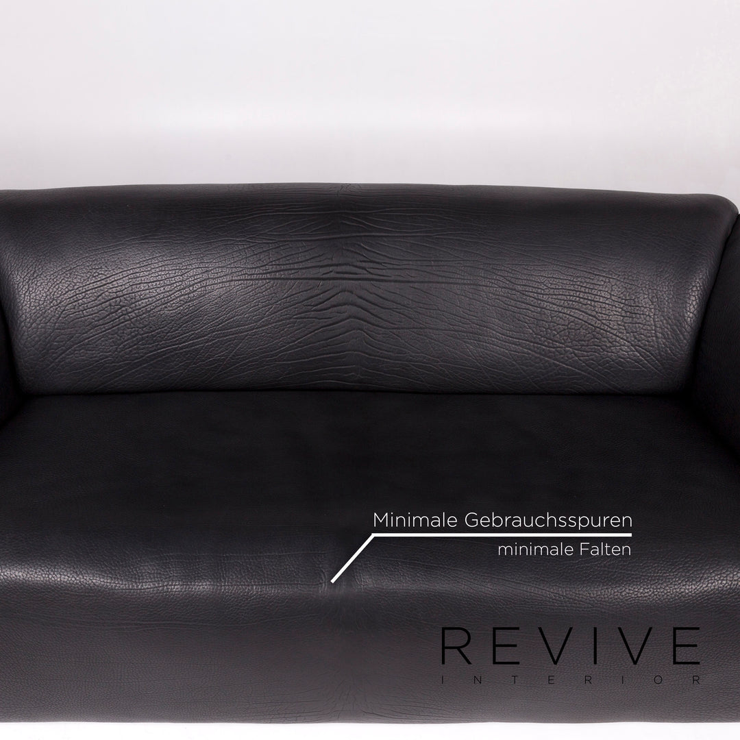 de Sede DS 47 leather sofa black two-seater function couch #12100
