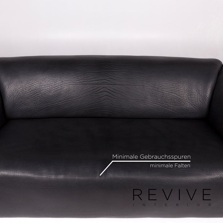 de Sede DS 47 leather sofa black two-seater function couch #12100