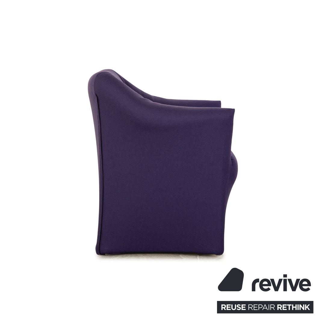 7er Garnitur Cassina 684 Stoff Stuhl Blau Lila Mario Bellini