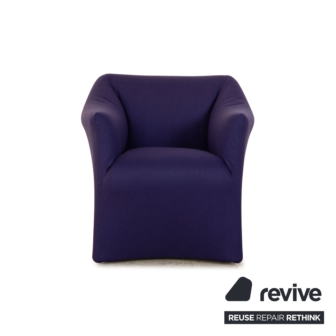 7er Garnitur Cassina 684 Stoff Stuhl Blau Lila Mario Bellini