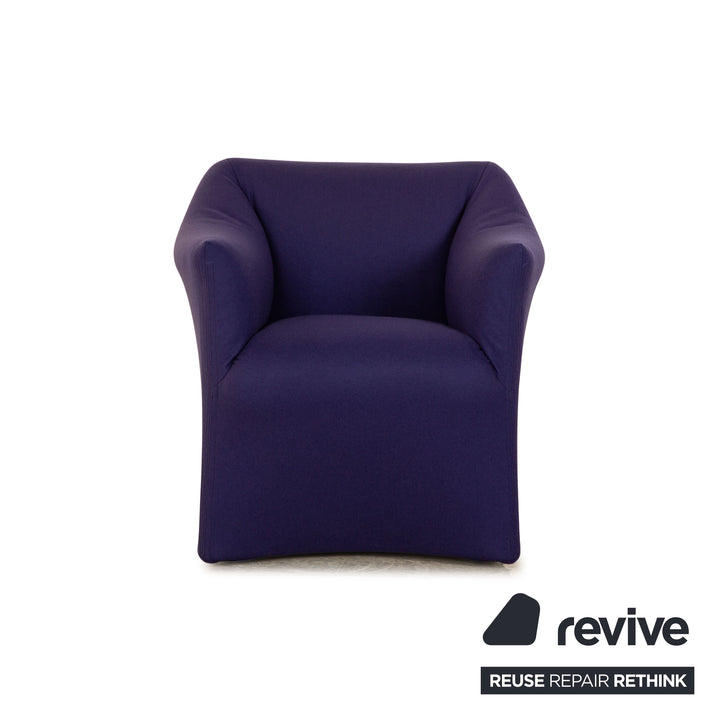 7er Garnitur Cassina 684 Stoff Stuhl Blau Lila Mario Bellini