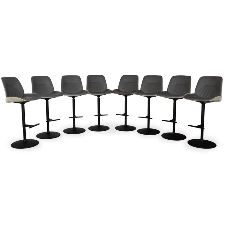 8er Garnitur Andrew World Nuez Leder Stuhl Grau manuelle Funktion Barhocker
