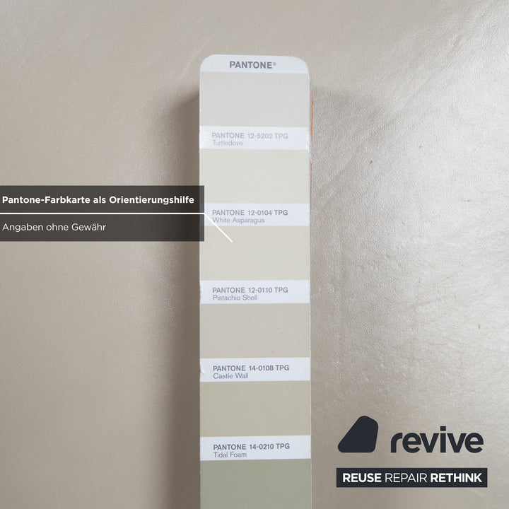 8er Garnitur Baxter Paloma Leder Stuhl Beige Weiß Chrom Esszimmer