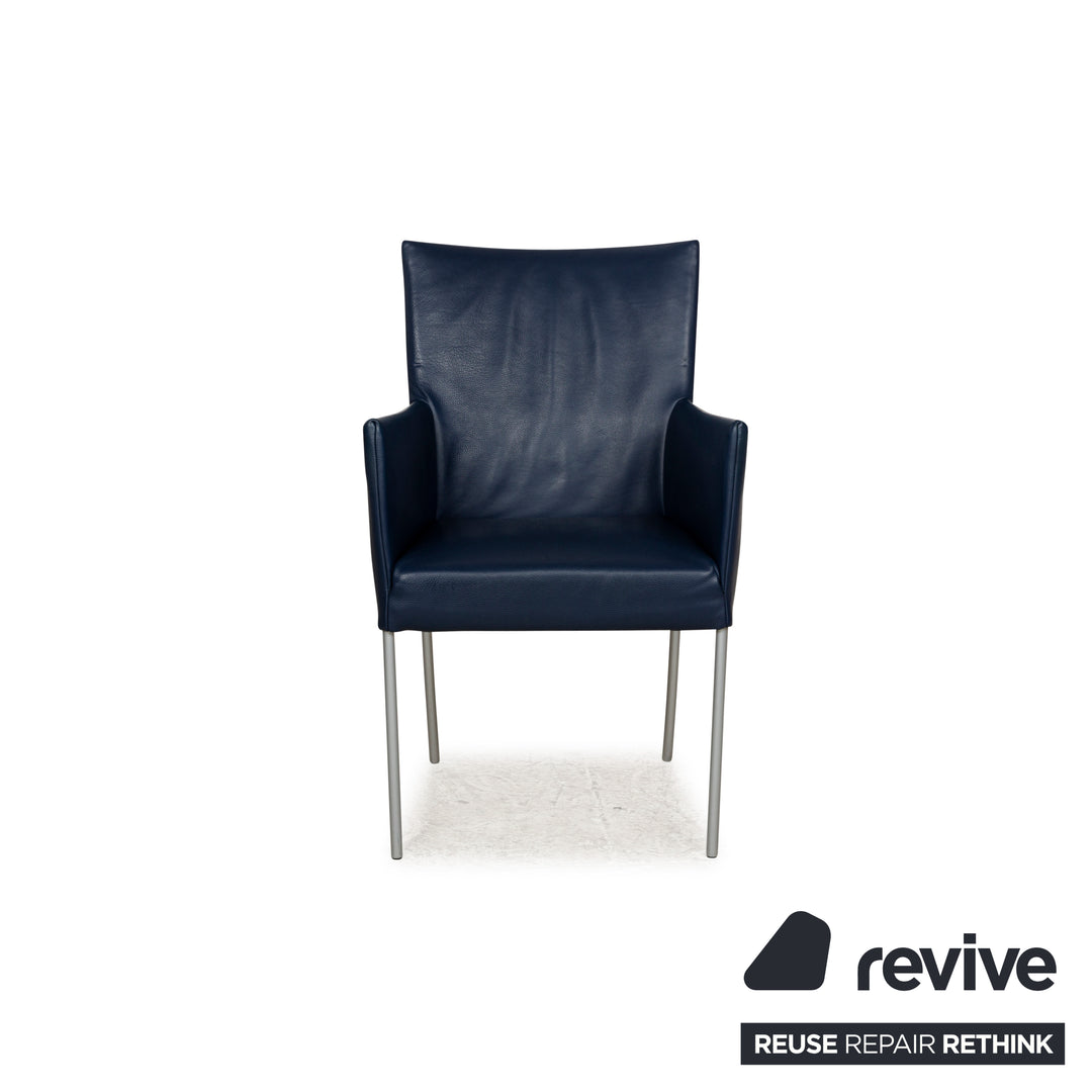 8er Garnitur bert plantagie ARC-E Leder Stuhl Blau Esszimmer