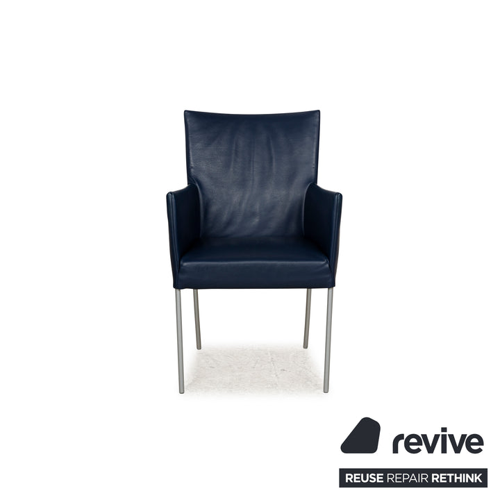 8er Garnitur bert plantagie ARC-E Leder Stuhl Blau Esszimmer