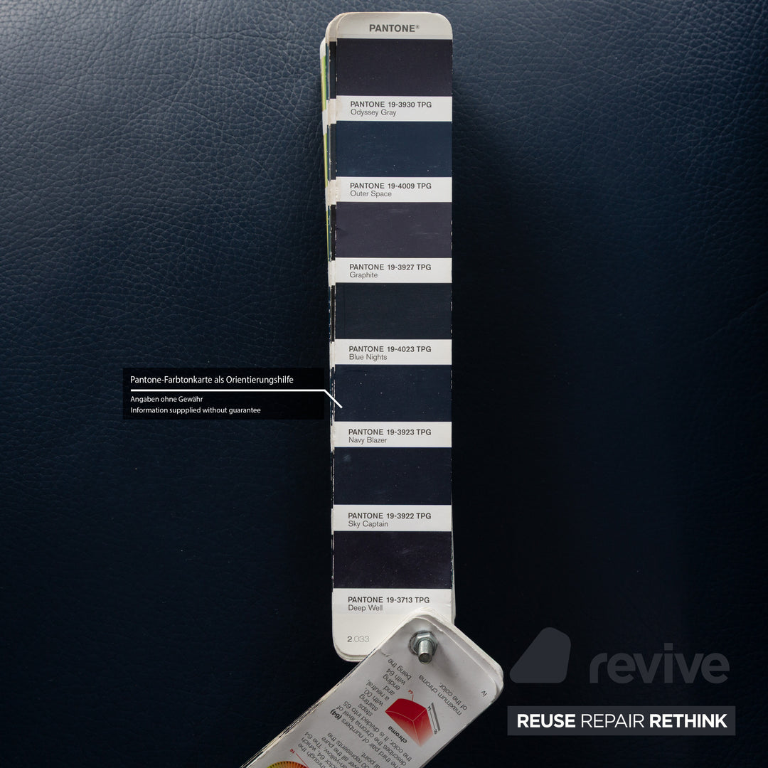 8er Garnitur bert plantagie ARC-E Leder Stuhl Blau Esszimmer