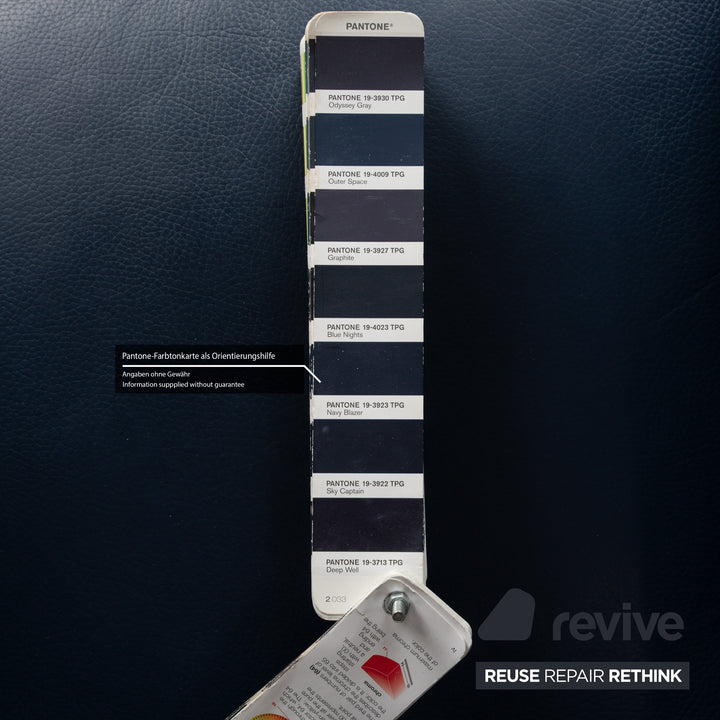 8er Garnitur bert plantagie ARC-E Leder Stuhl Blau Esszimmer