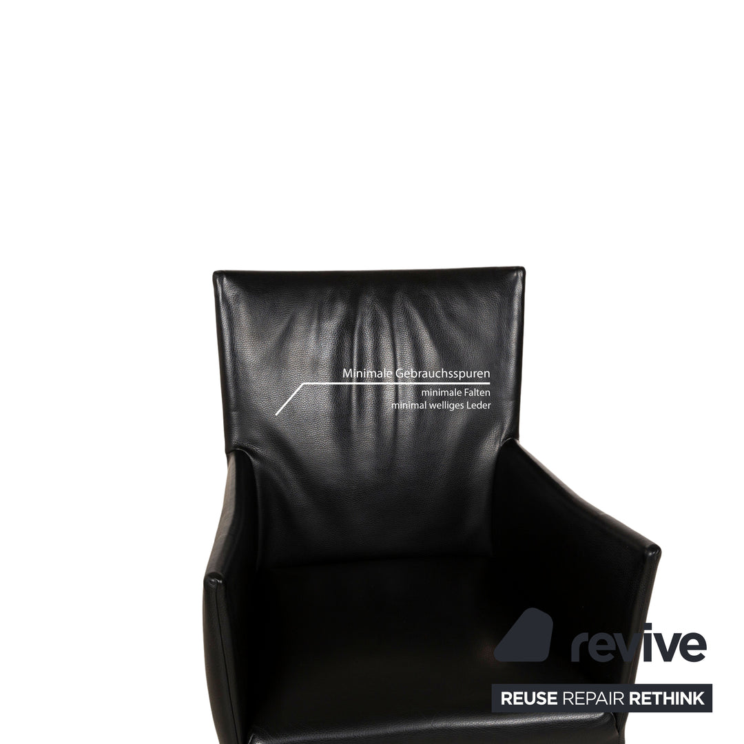 Set of 8 bert plantagie ARC-E leather chair black dining room