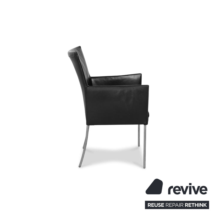Set of 8 bert plantagie ARC-E leather chair black dining room