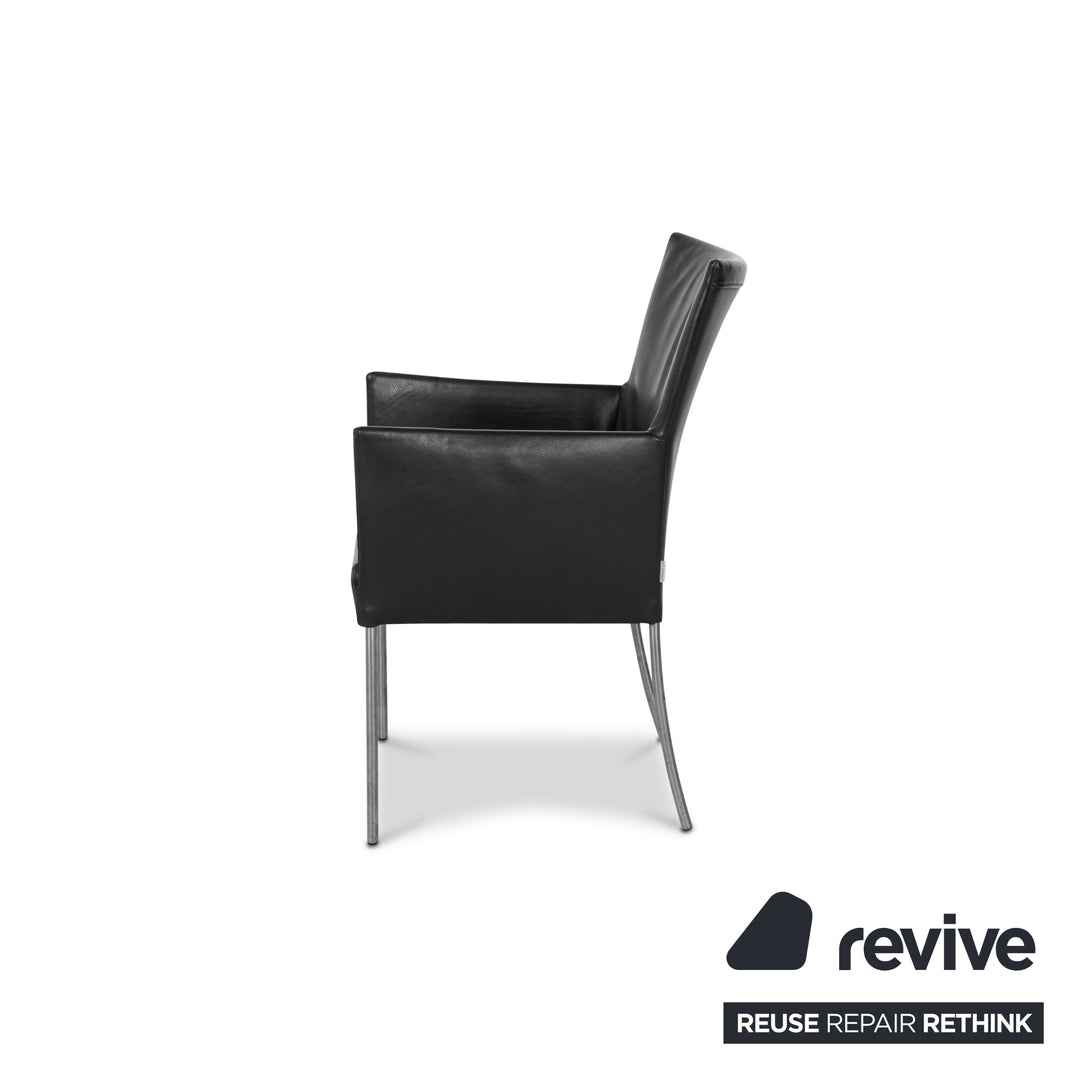 Set of 8 bert plantagie ARC-E leather chair black dining room