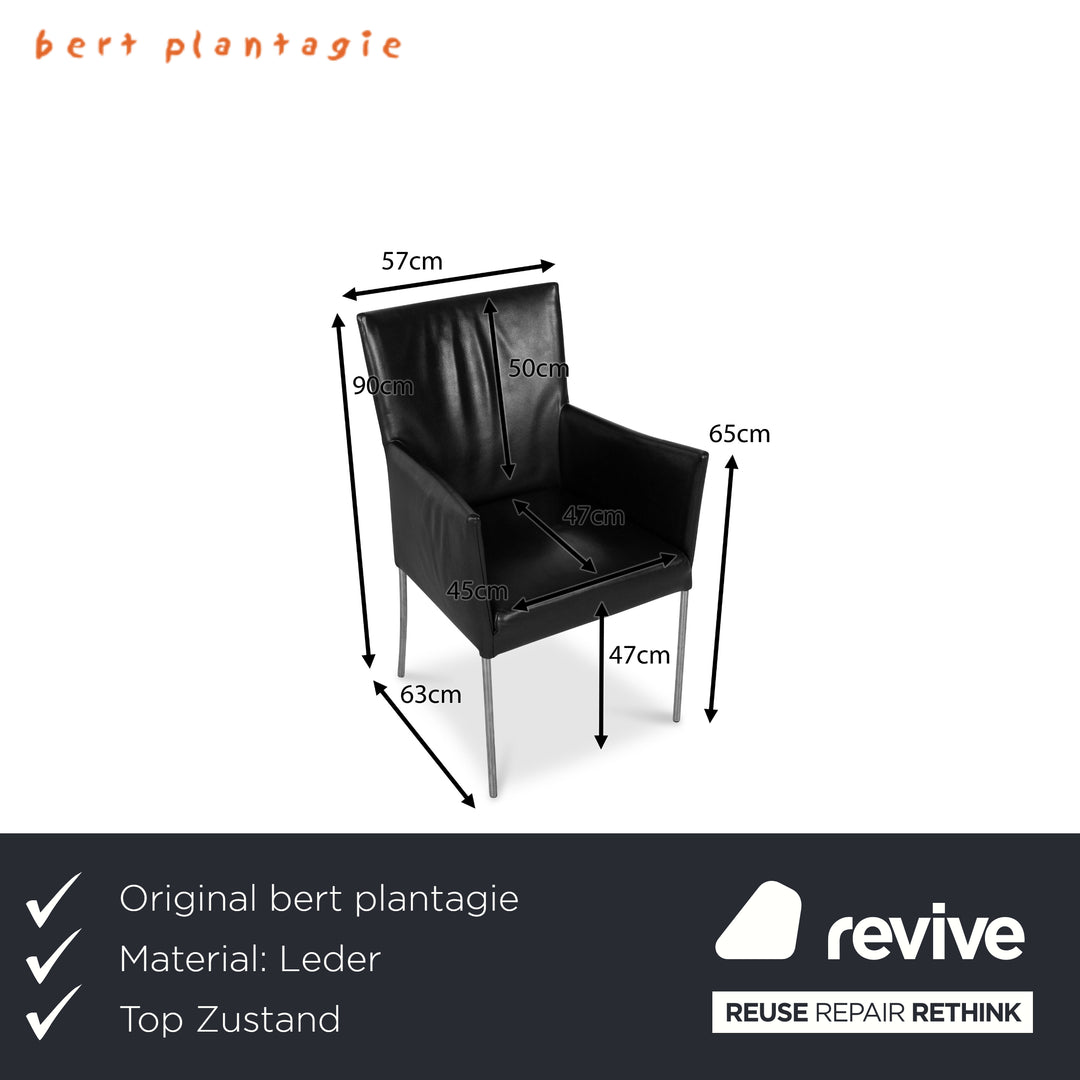 Set of 8 bert plantagie ARC-E leather chair black dining room