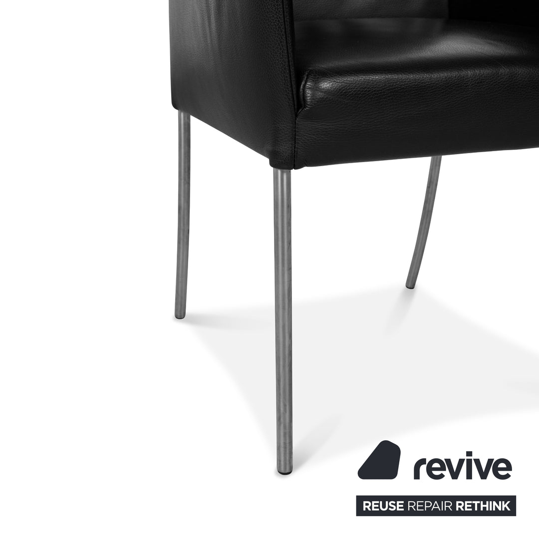Set of 8 bert plantagie ARC-E leather chair black dining room