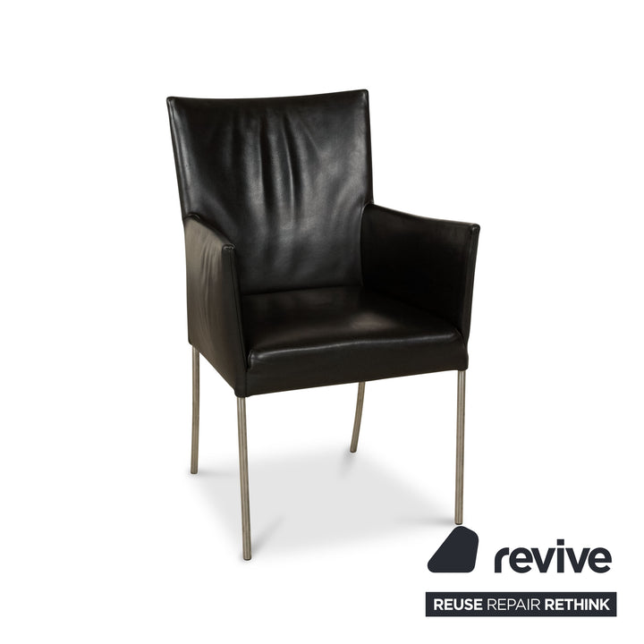 Set of 8 bert plantagie ARC-E leather chair black dining room