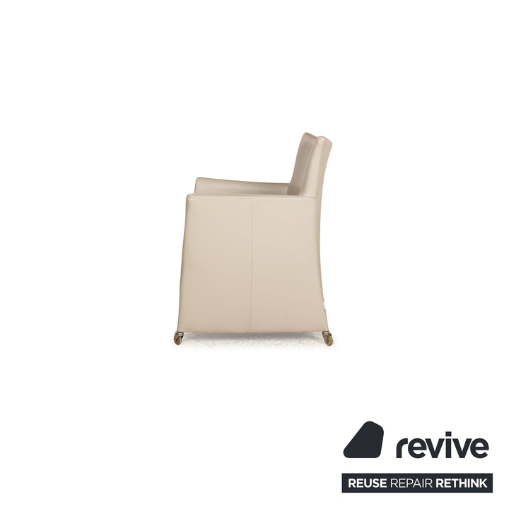 8er Garnitur Bert Plantagie Leder Stuhl Beige Creme Esszimmer