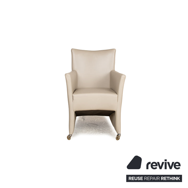 8er Garnitur Bert Plantagie Leder Stuhl Beige Creme Esszimmer