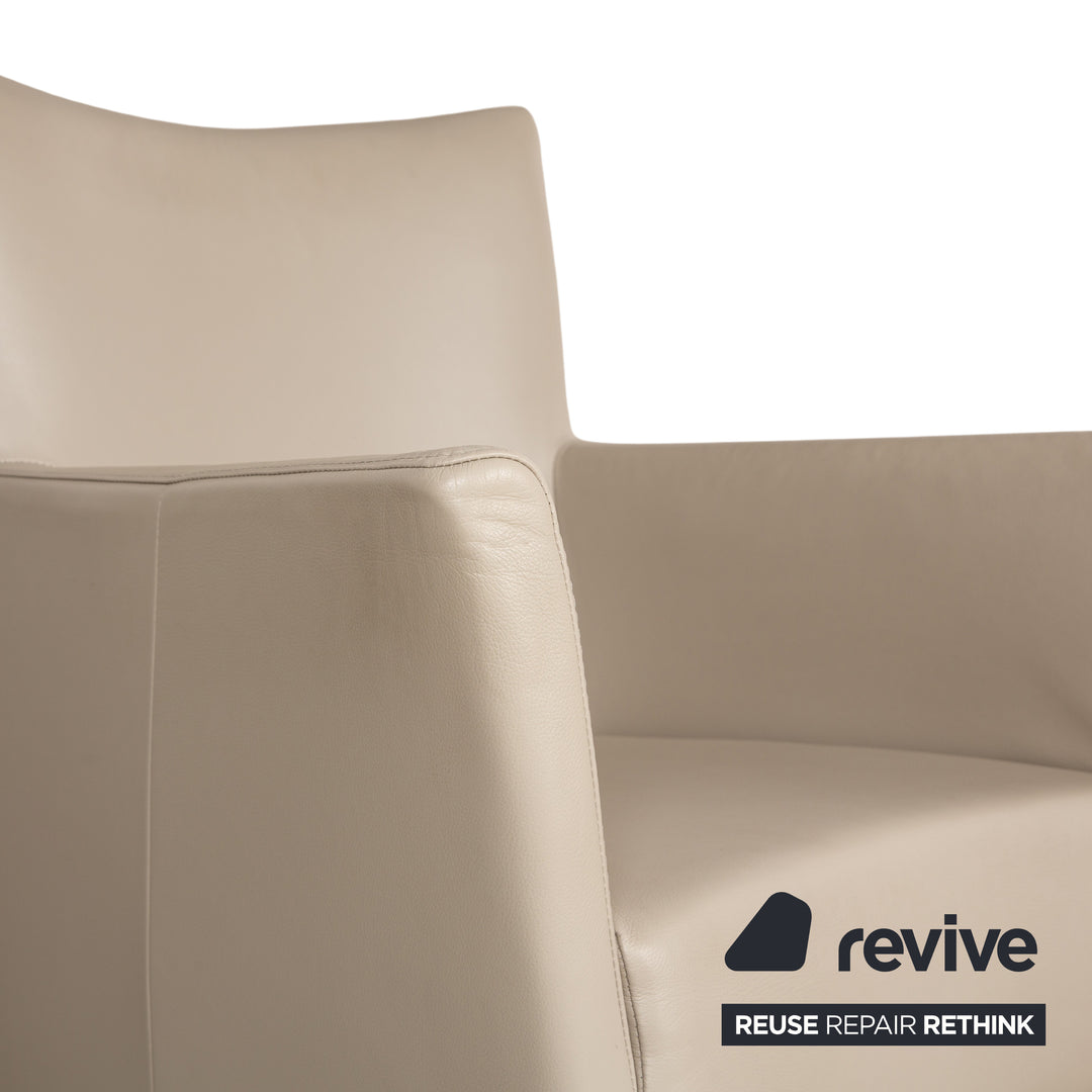 8er Garnitur Bert Plantagie Leder Stuhl Beige Creme Esszimmer