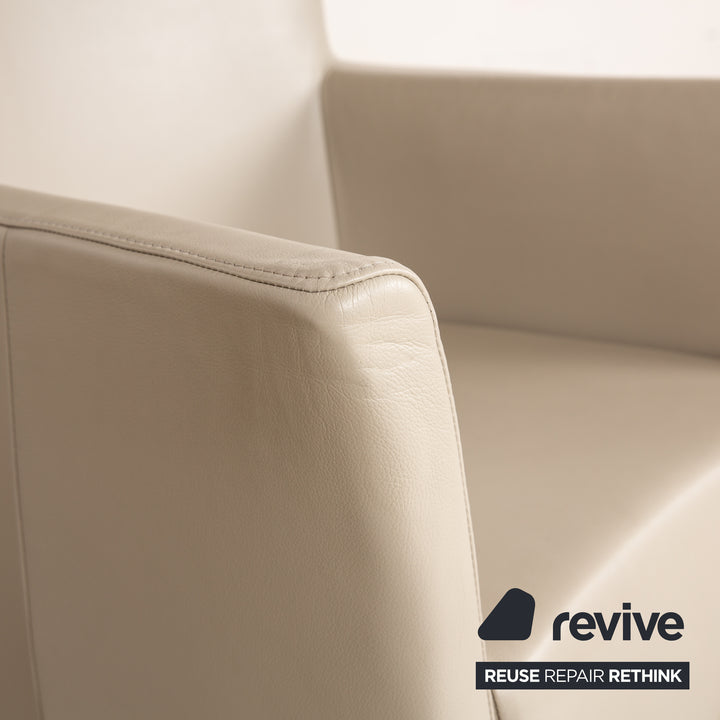 8er Garnitur Bert Plantagie Leder Stuhl Beige Creme Esszimmer