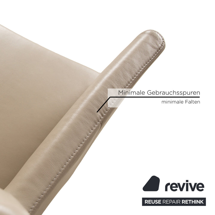 8er Garnitur Bert Plantagie Leder Stuhl Beige Creme Esszimmer