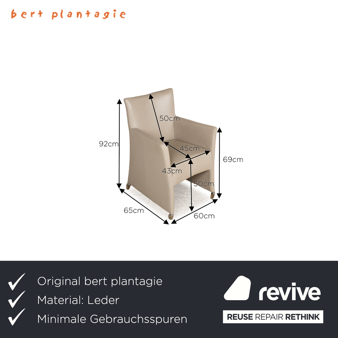 8er Garnitur Bert Plantagie Leder Stuhl Beige Creme Esszimmer