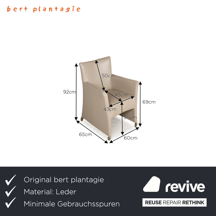 8er Garnitur Bert Plantagie Leder Stuhl Beige Creme Esszimmer