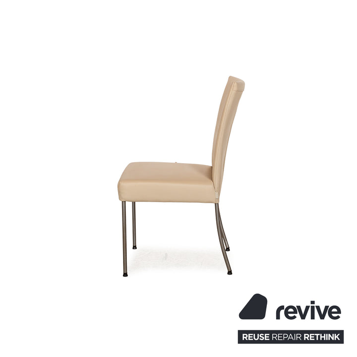 8er Garnitur bert plantagie Jeanne Flex Leder Stuhl Beige Esszimmer