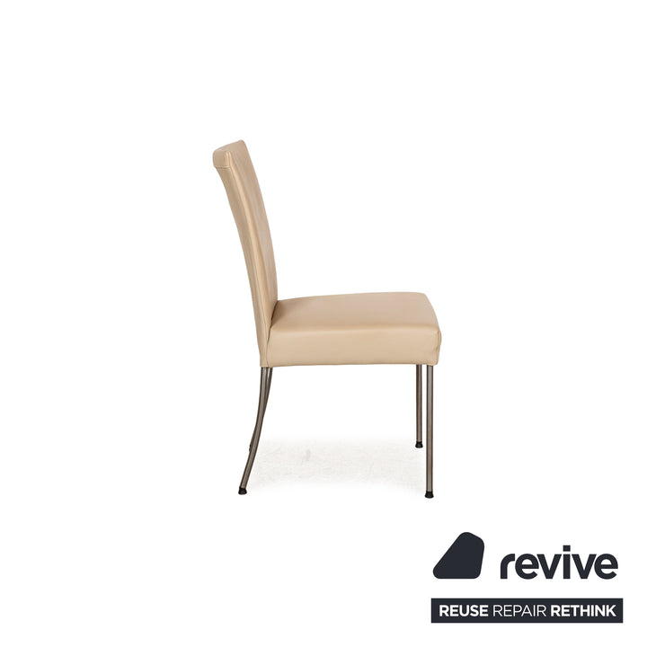 8er Garnitur bert plantagie Jeanne Flex Leder Stuhl Beige Esszimmer