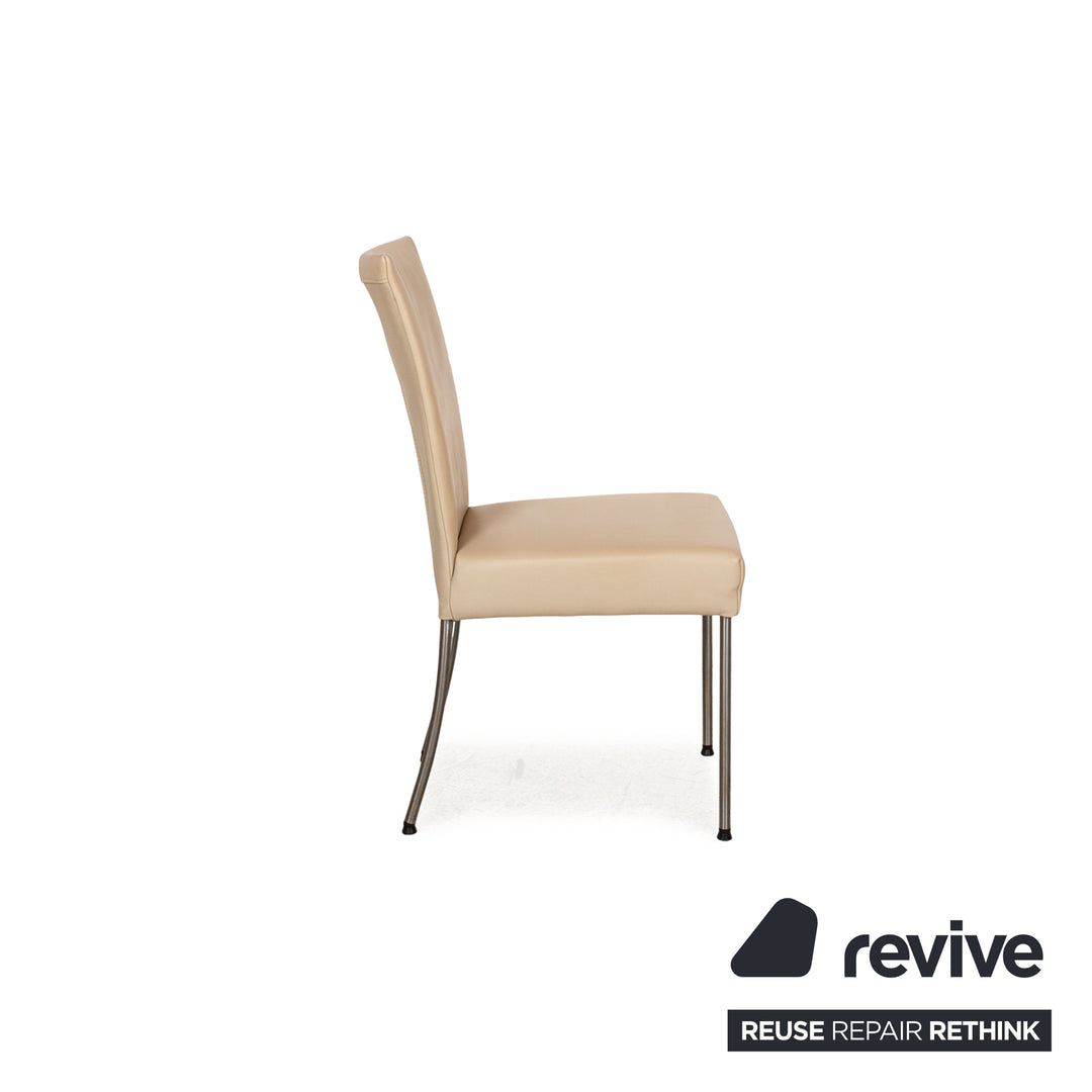 8er Garnitur bert plantagie Jeanne Flex Leder Stuhl Beige Esszimmer