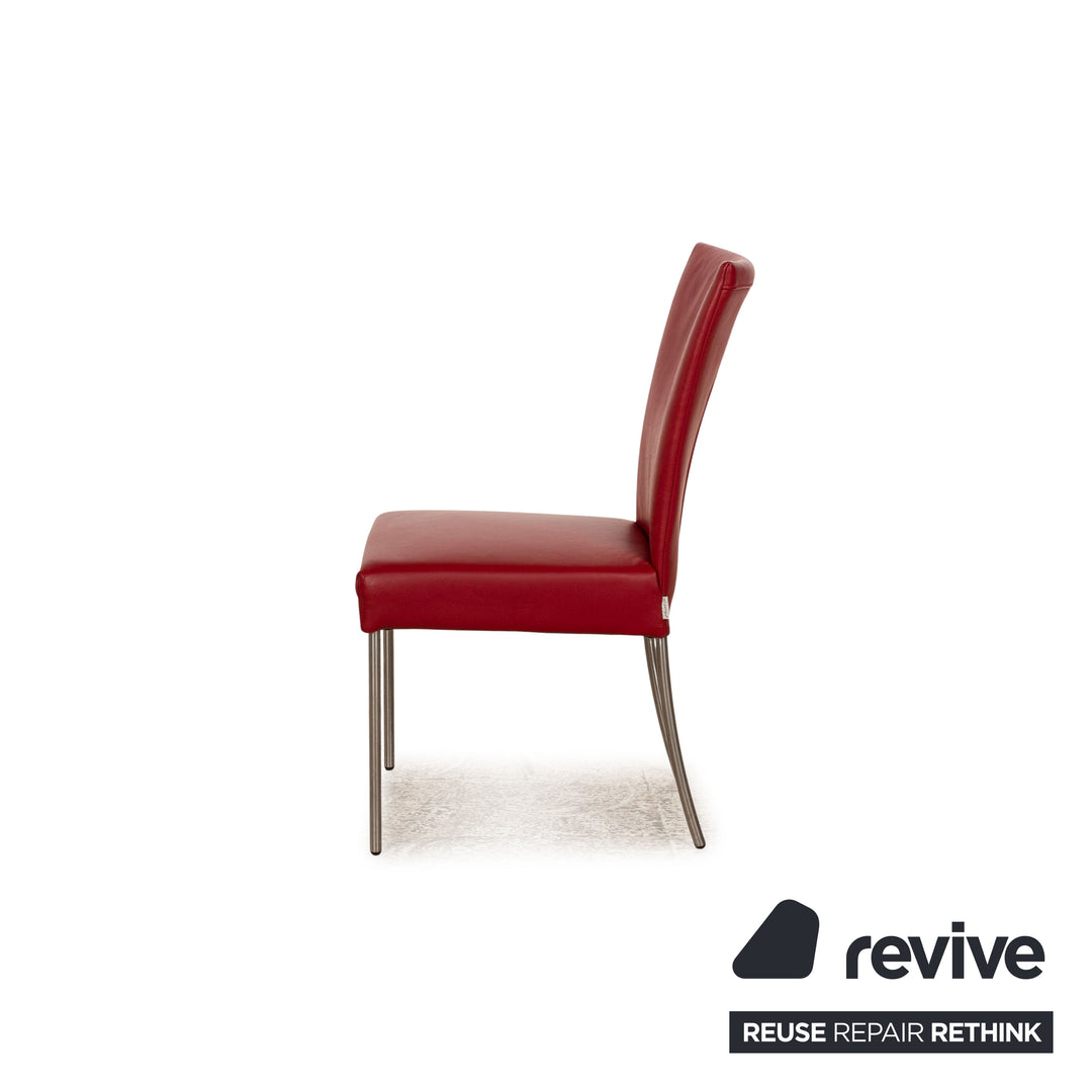Set of 8 bert plantagie leather chairs red dining room