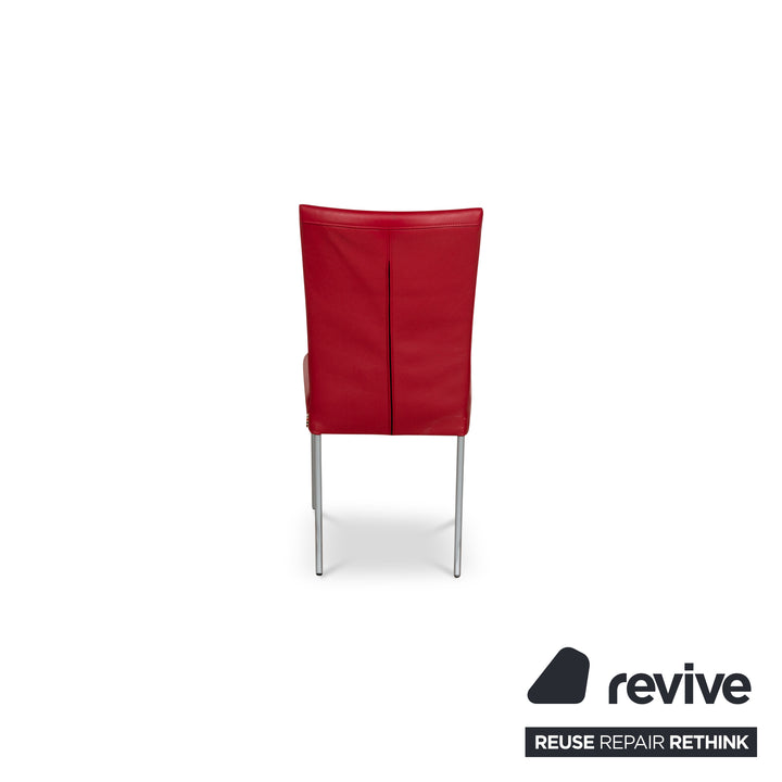 Set of 8 bert plantagie leather chairs red dining room