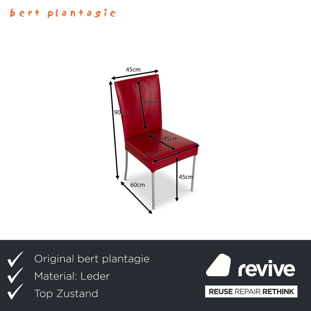 Set of 8 bert plantagie leather chairs red dining room