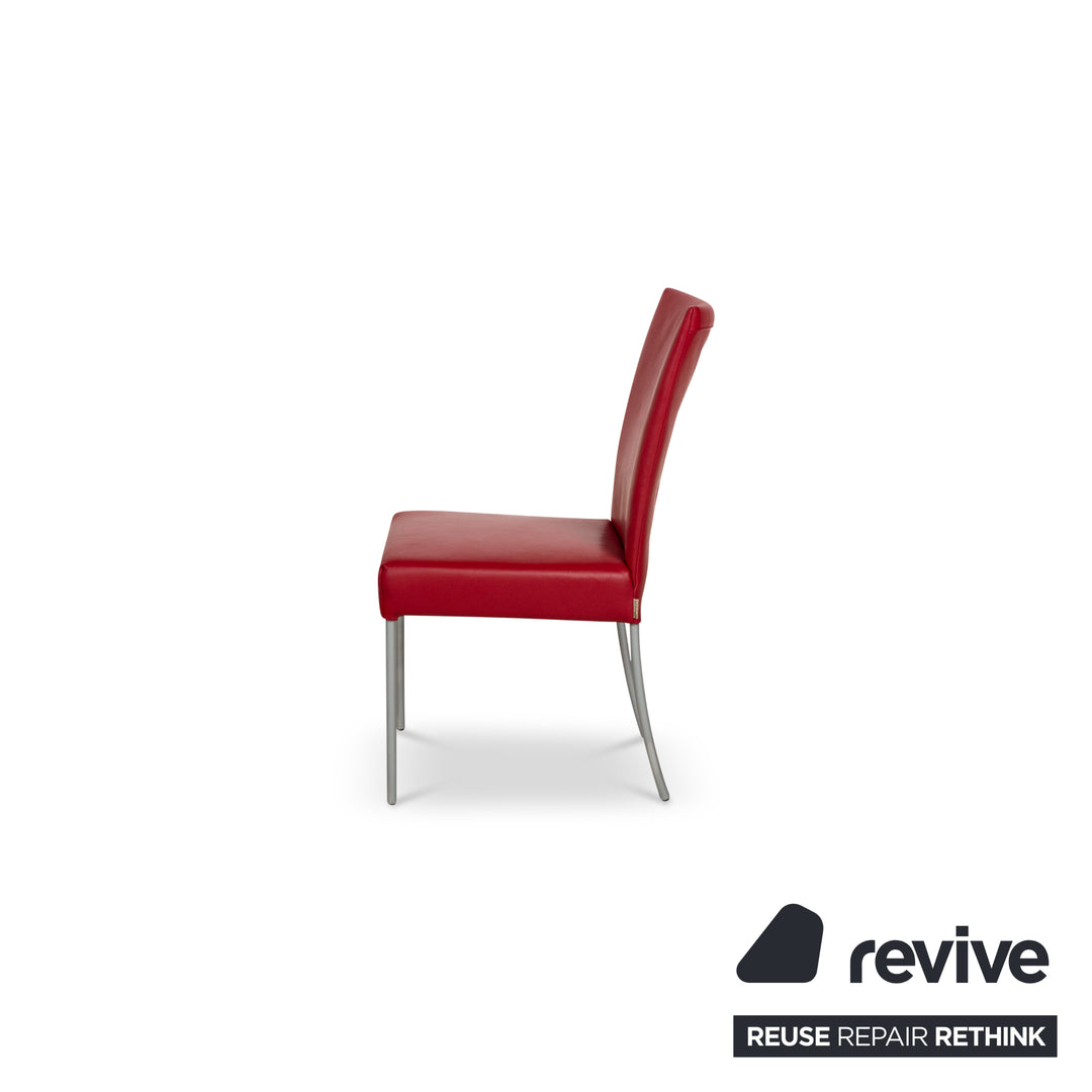 8er Garnitur bert plantagie Jeanne Flex Leder Stuhl Rot Esszimmer