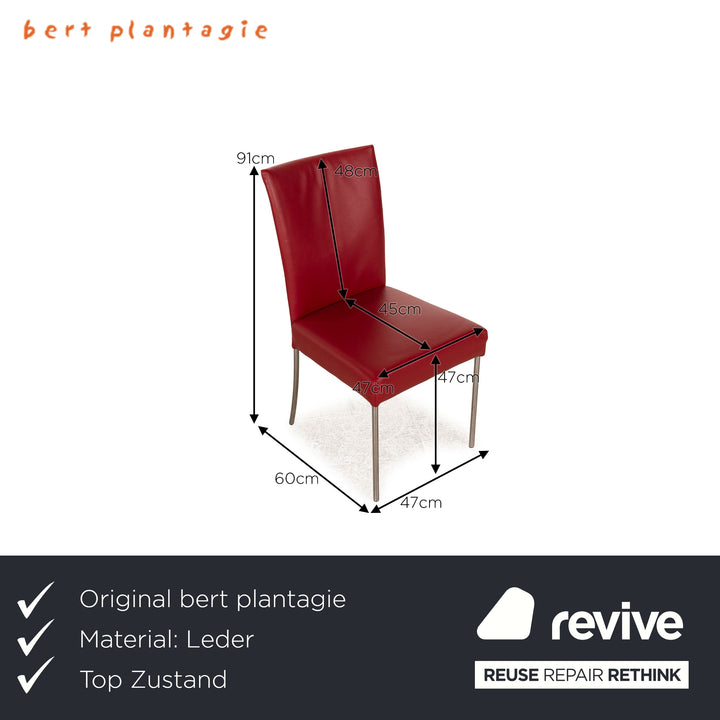 Set of 8 bert plantagie leather chairs red dining room