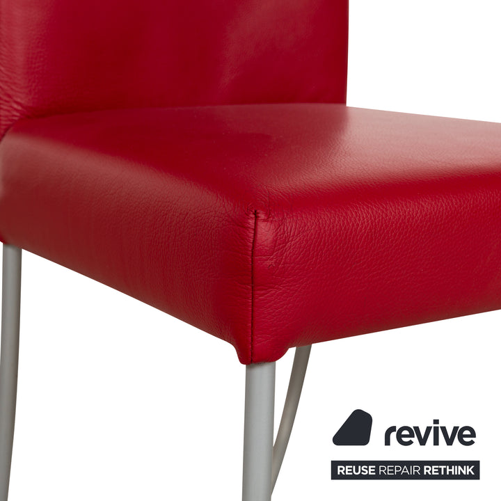 Set of 8 bert plantagie leather chairs red dining room