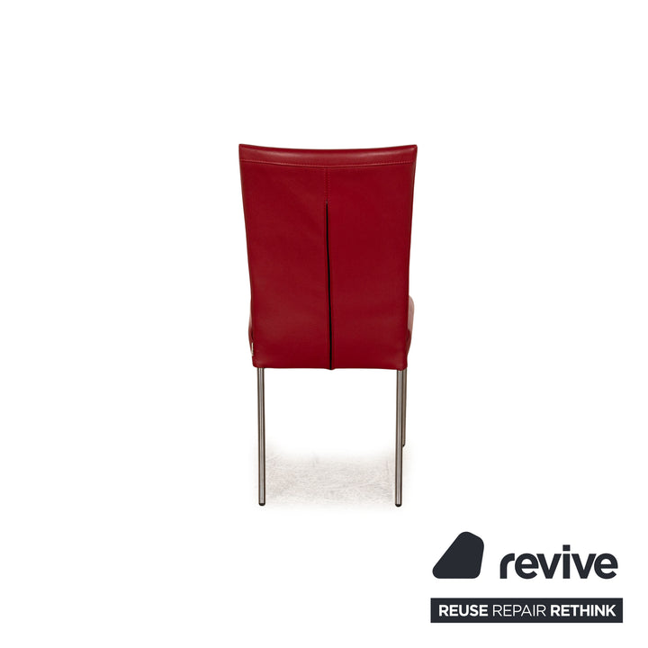 Set of 8 bert plantagie leather chairs red dining room