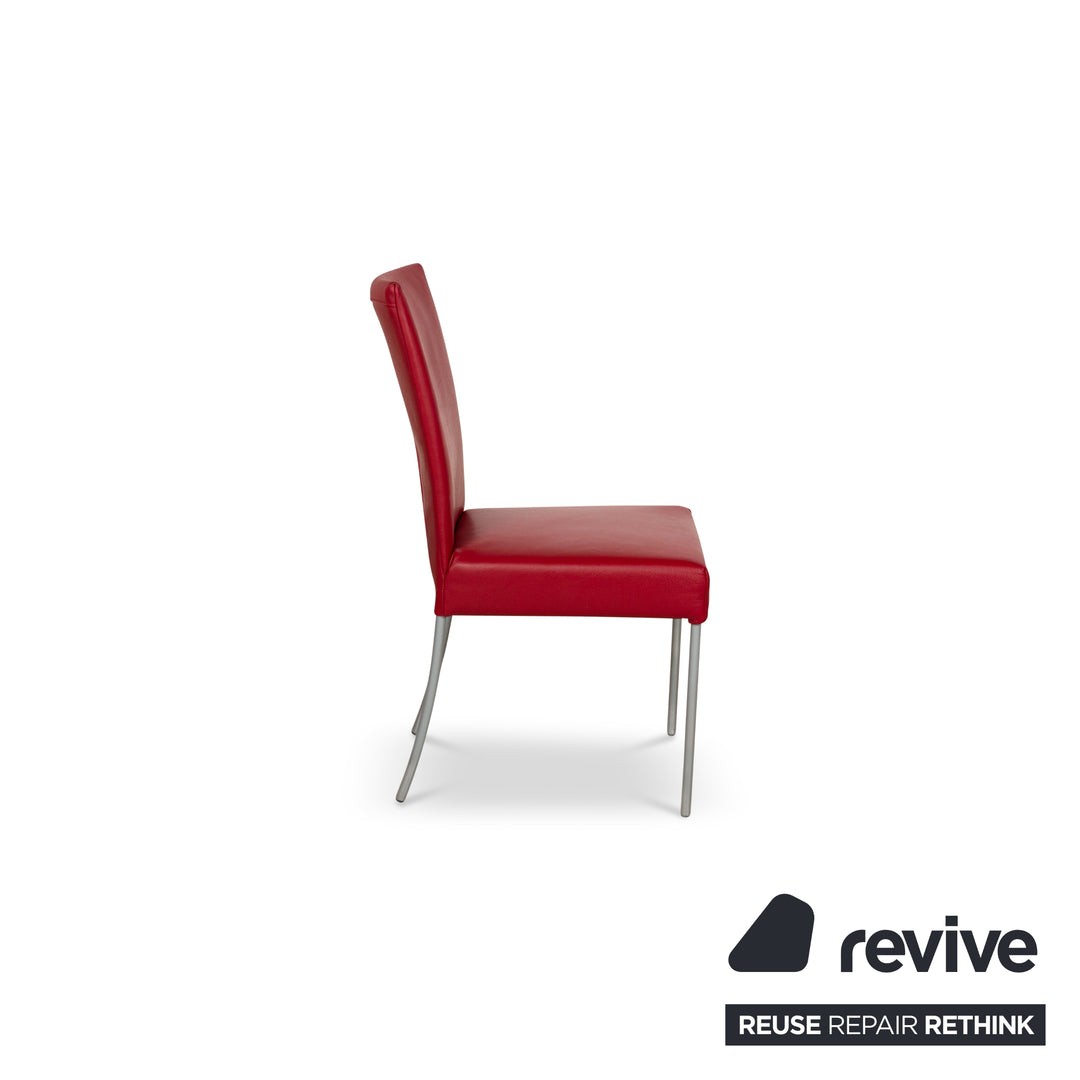 Set of 8 bert plantagie leather chairs red dining room