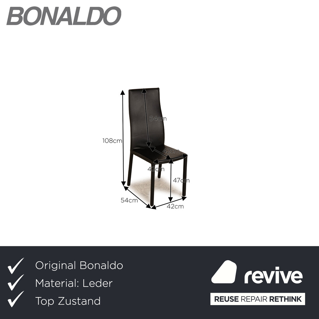 Lot de 8 chaises en cuir Bonaldo Milena noir salle à manger