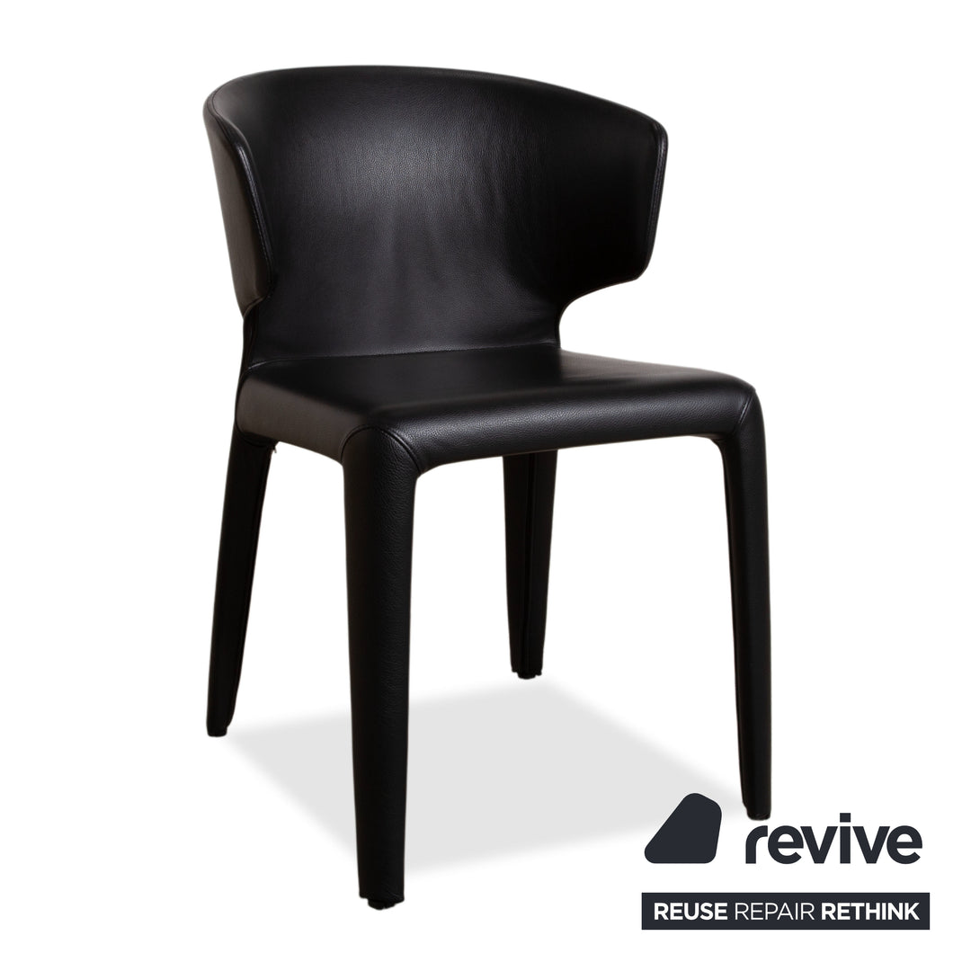 8er Garnitur Cassina Hola Leder Stuhl Schwarz Esszimmer