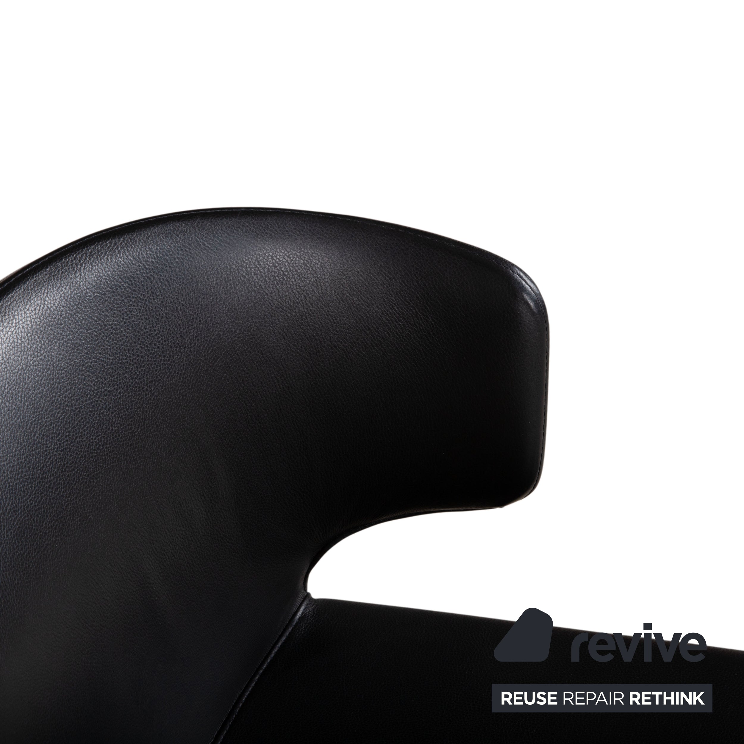 Set of 8 Cassina Hola Leather Chairs, Black, Dining Room