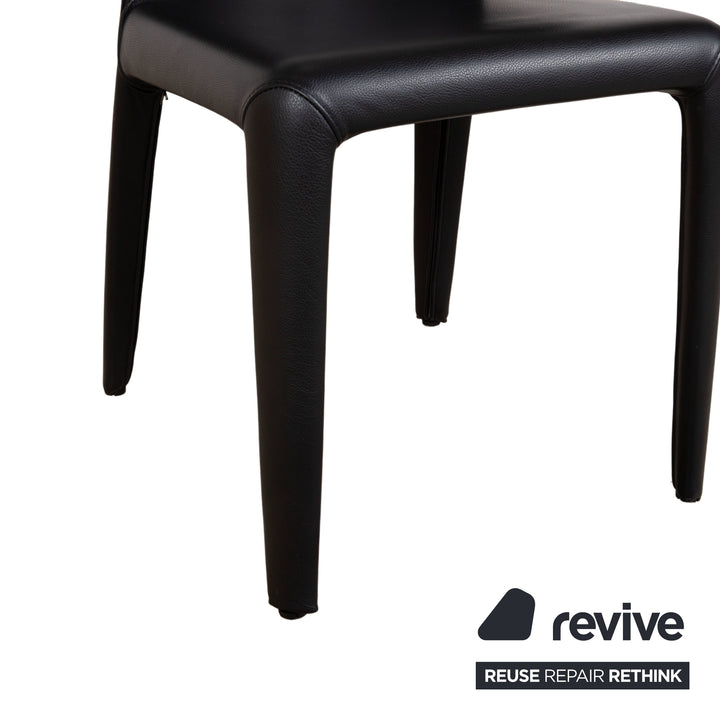 8er Garnitur Cassina Hola Leder Stuhl Schwarz Esszimmer