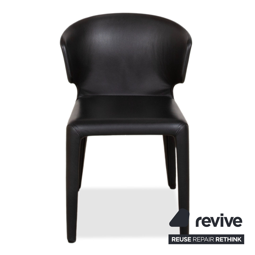 8er Garnitur Cassina Hola Leder Stuhl Schwarz Esszimmer