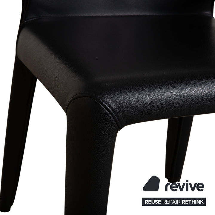 8er Garnitur Cassina Hola Leder Stuhl Schwarz Esszimmer