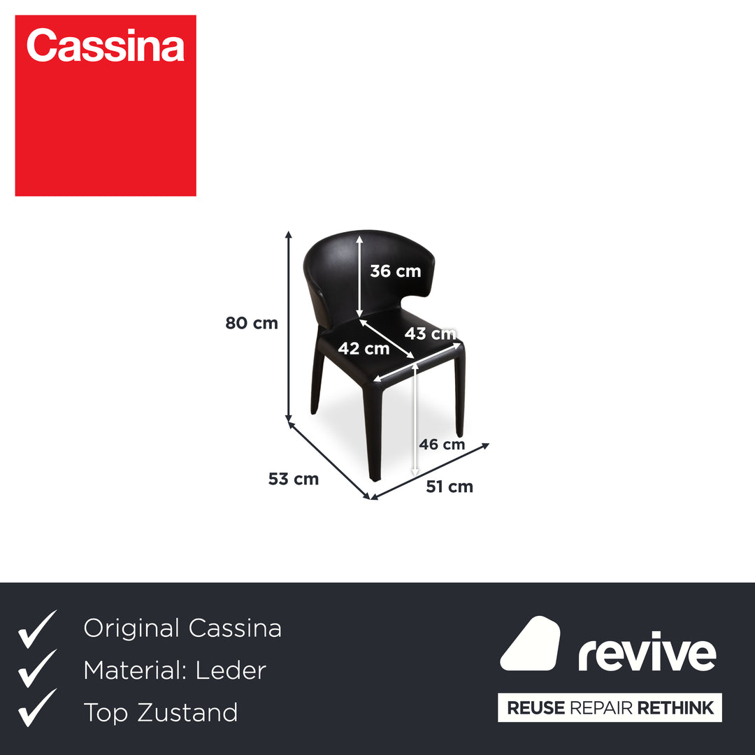 8er Garnitur Cassina Hola Leder Stuhl Schwarz Esszimmer